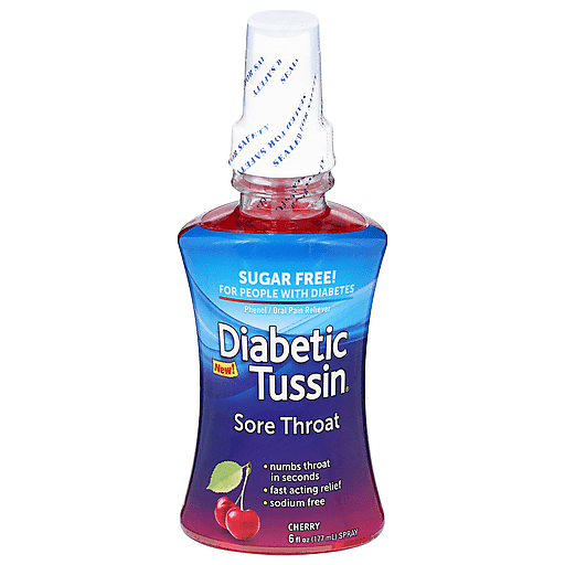 Diabetic Tussin Fytore e Fytit, Pa Sheqer, Spraj, Qershi 6 Fl Oz