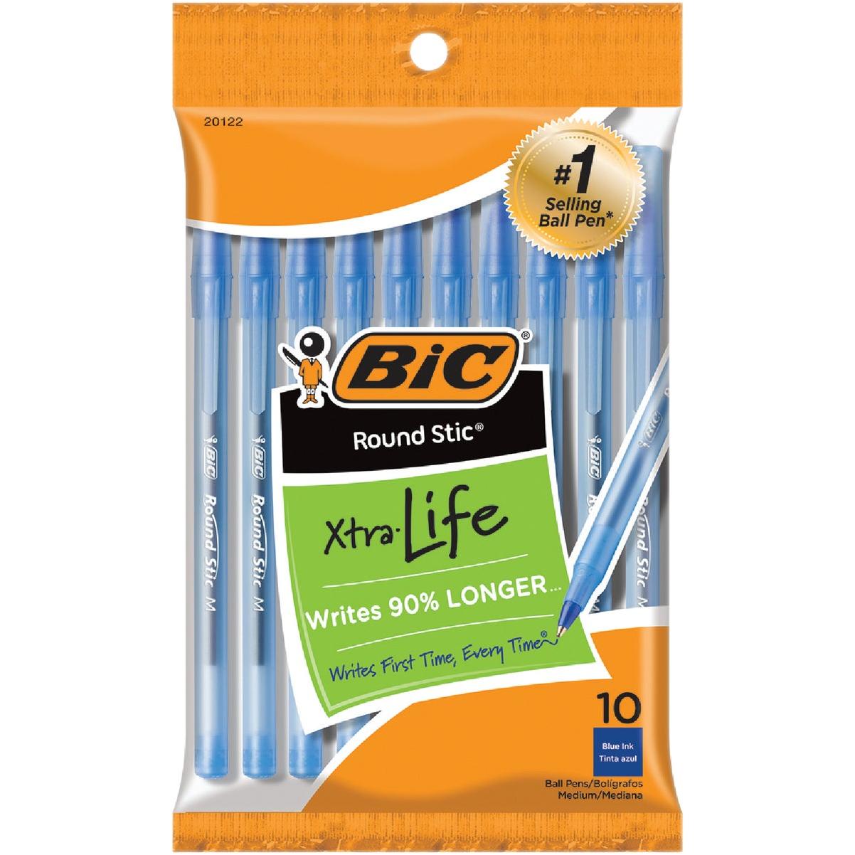 BIC Round Stic Grip Kugelschreiber – 120 Stück (12er-Packungen à 10) – Blaue Tinte
