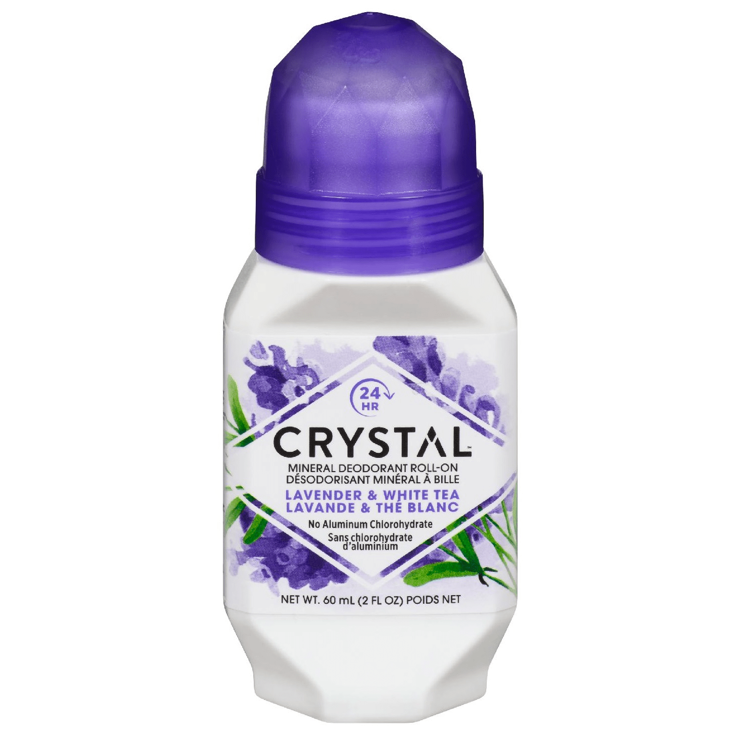 Deodorant me Roll On Kristal Mineral, Lavandë & Çaj i Bardhë, 2.25 Fl. Oz