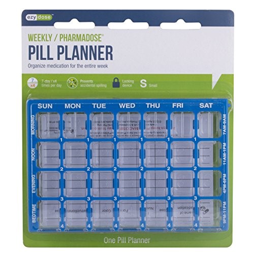 Pharmadose Wochen-Pillenbox, 4 Dosen pro Tag (7 Tage/28 Fächer)