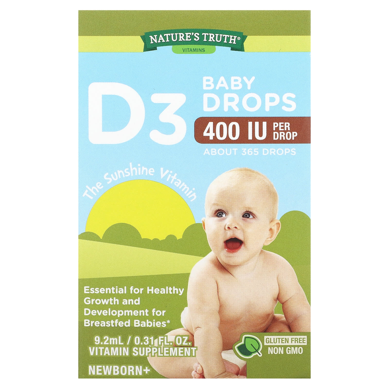 Nature's Truth Vitamin Baby Tropfen 400 IE Vitamin D3 9,2 ml