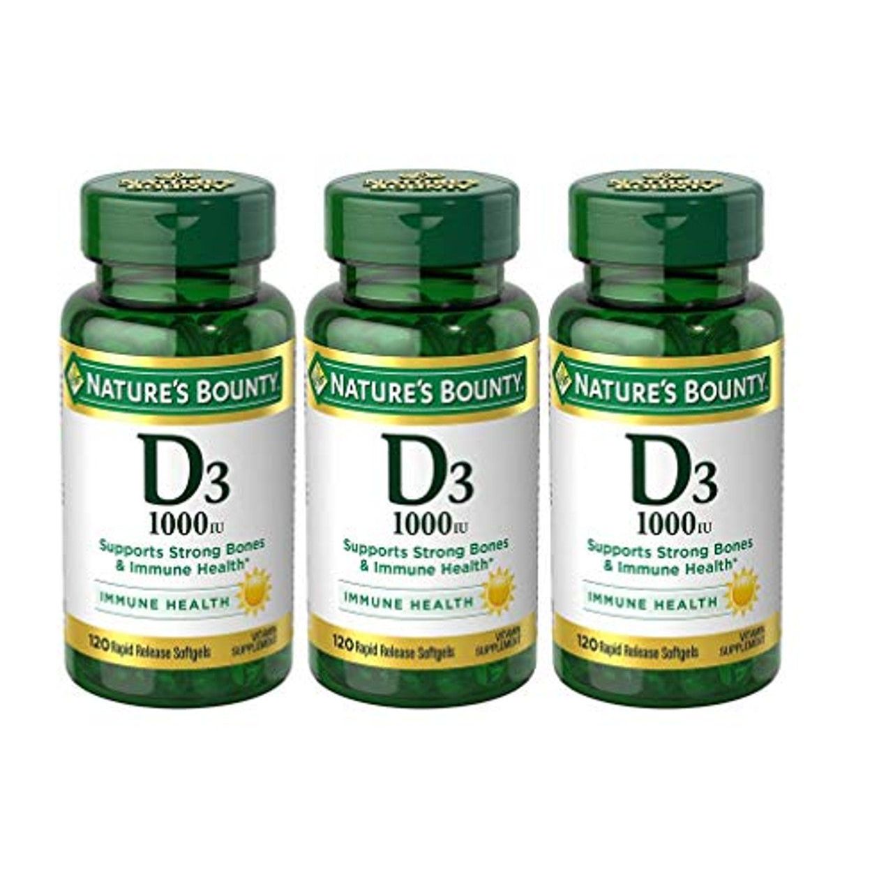 Nature's Bounty Vitamin D3, 25 µg, Weichkapseln mit schneller Freisetzung