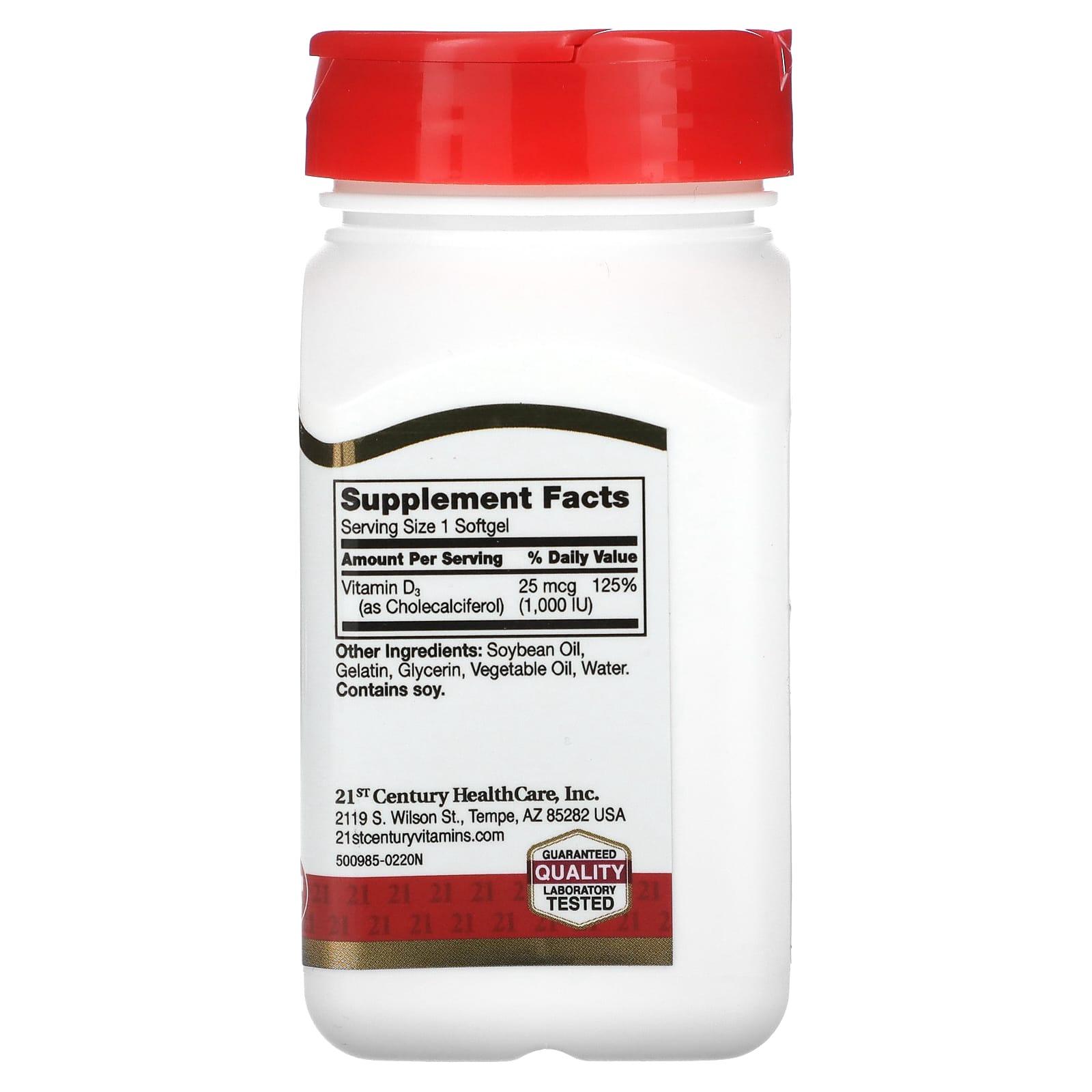 21st Century Vitaminë D3-1000  250 copë