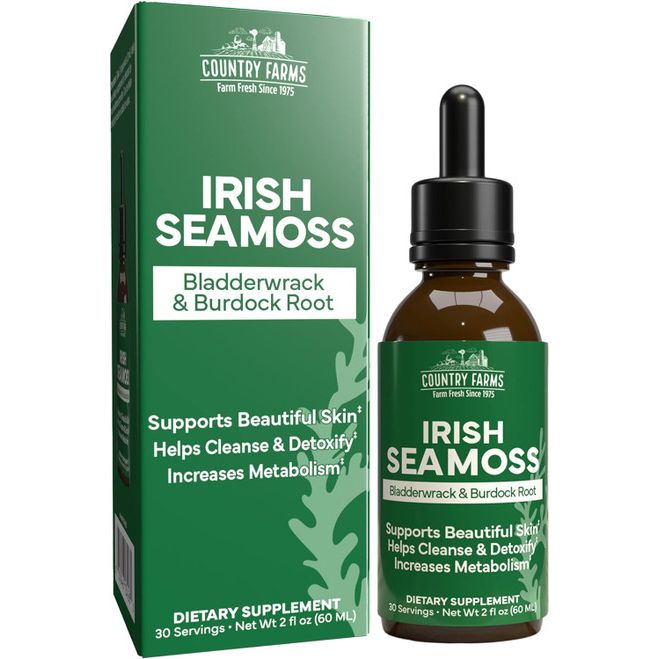 Country Farms® Irish Sea Moss me Bladderwrack & Burdock Root – 2 oz Pika të lëngshme