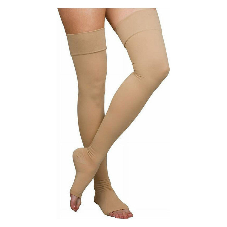 Loving Comfort Chirurgische Oberschenkelhohe 20-30 mmHg Offene Spitze Unisex Beige X-Large 1 Paar
