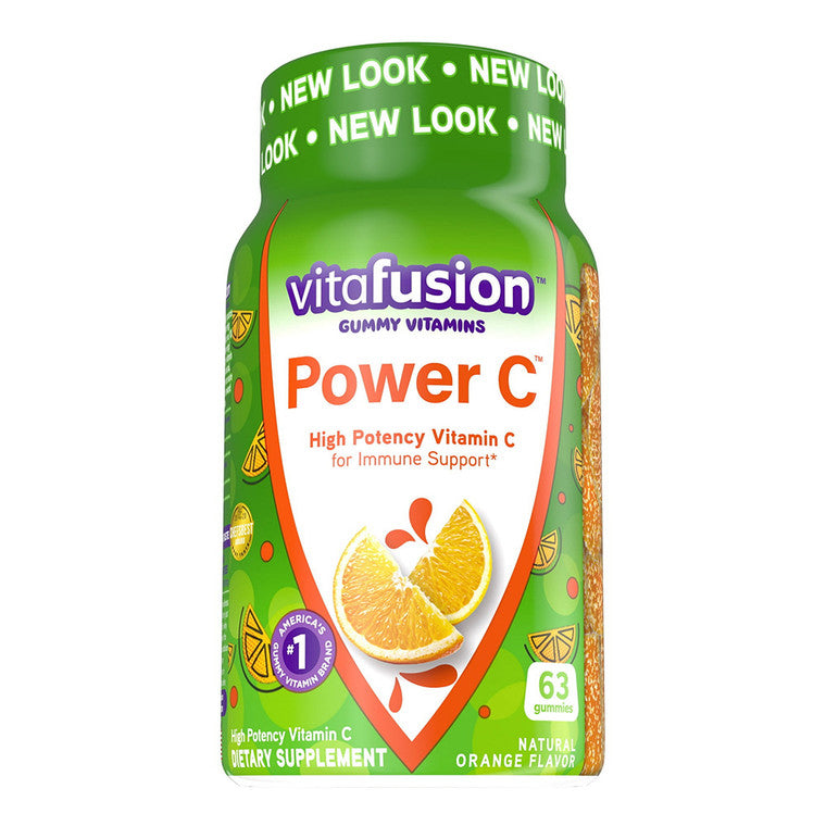 Vitafusion Power C, me shije natyrale portokalli, vitamina në formë xhelatine, suplement diete, shishe me 63 copë