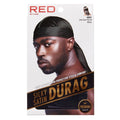 Red By Kiss Black Silky Satin Durag - Përmirësuar: Me shirita ekstra të gjatë HD01