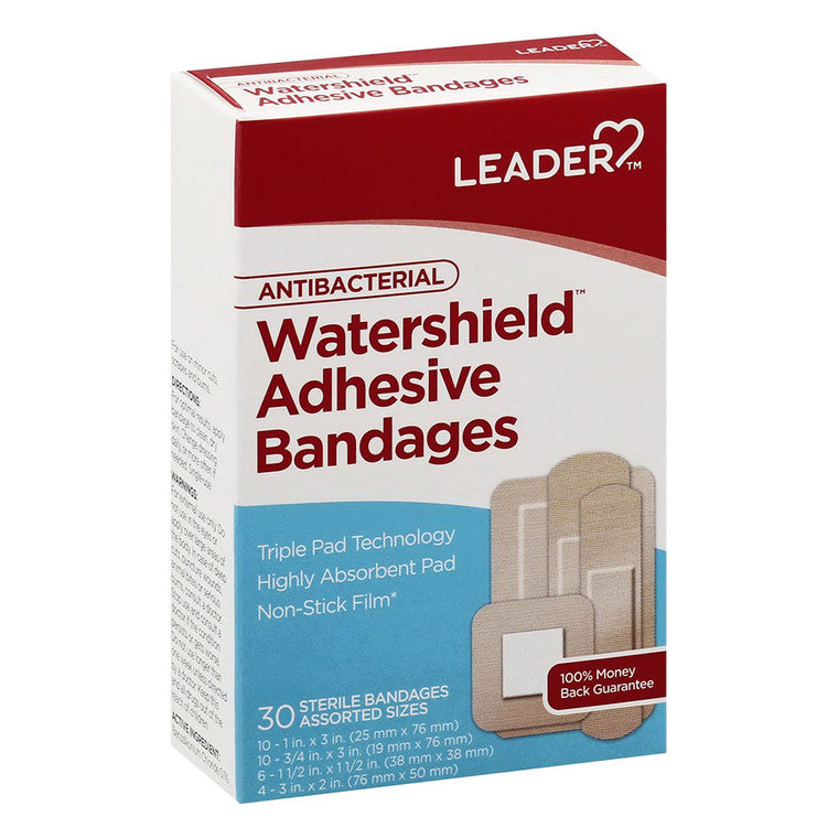 Leader™ Antibakterielle wasserabweisende Pflaster – Sortierte Größen (30 Stück)