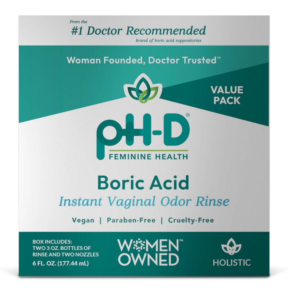 pH-D Feminine Health P H Shpëlarës për erën vaginale, i çastit, Acid Borik 6 Fl Oz