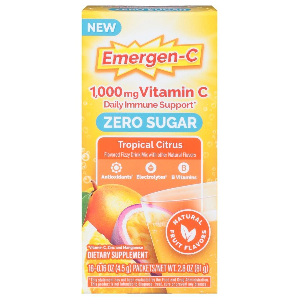 Emergen-C Vitamin Zero Zucker, 1000 mg, Tropische Zitrusfrüchte