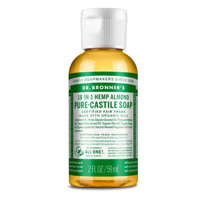 Dr. Bronner's Bio-18-in-1 Hanf Pure Castile Flüssigseife Mandel 2 fl. oz