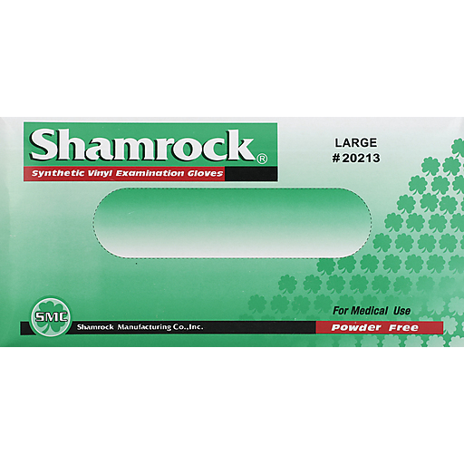 Shamrock 20213 Doreza Ekzaminimi Vinili të Qarta të Mëdha, Pa Puder