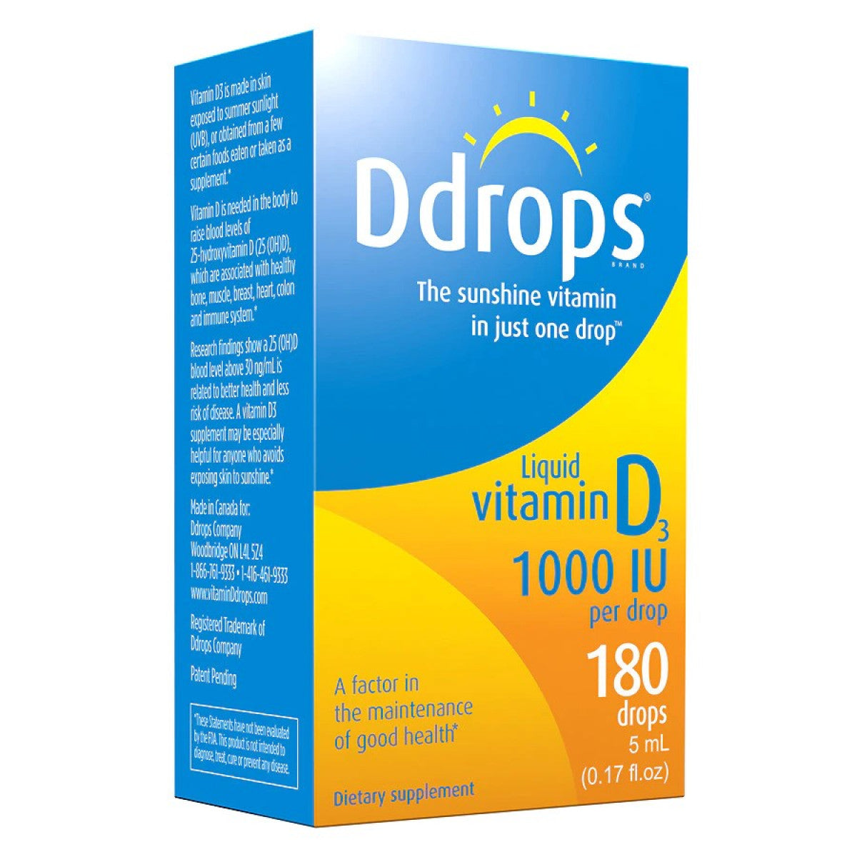 Ddrops Vitamin D3 180 St. Beutel