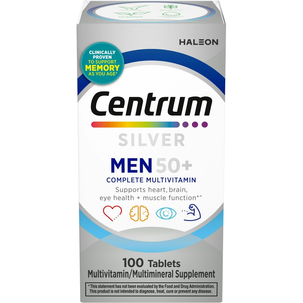 Centrum Silver Männer 50+ Multivitamintabletten, 100 St. – Tägliche Nährstoffversorgung für Männer über 50