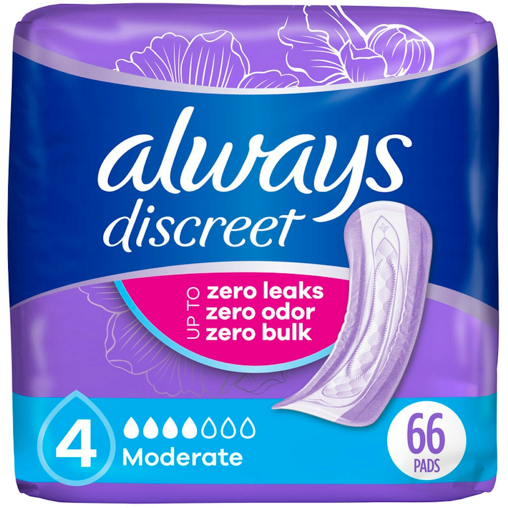 Always Discreet Inkontinenzeinlagen für Frauen, normale Saugfähigkeit, normale Länge