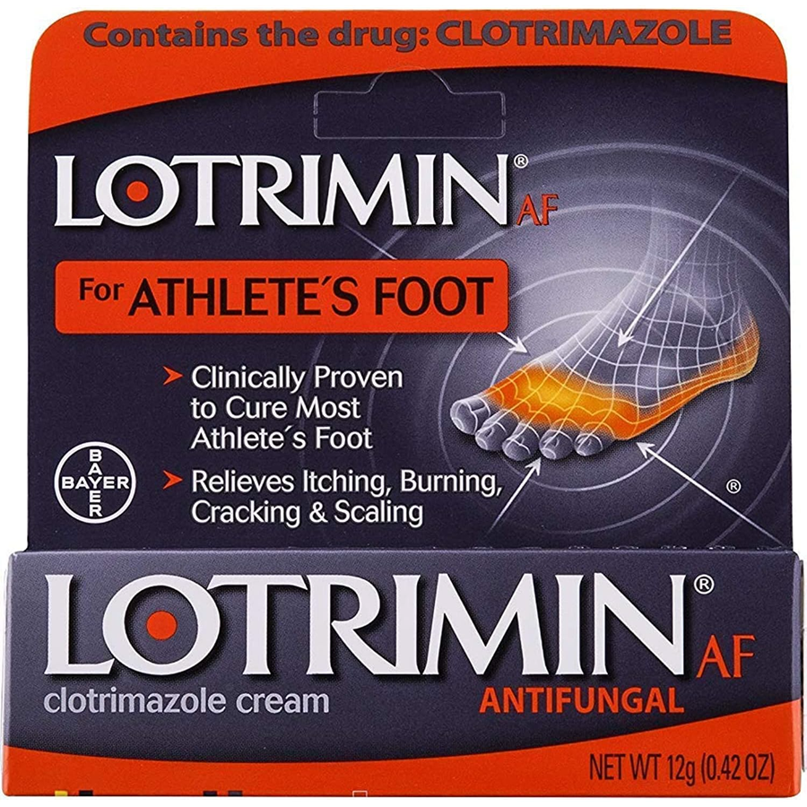 Lotrimin AF Creme gegen Fußpilz, Clotrimazol 1% Antimykotikum, 12g