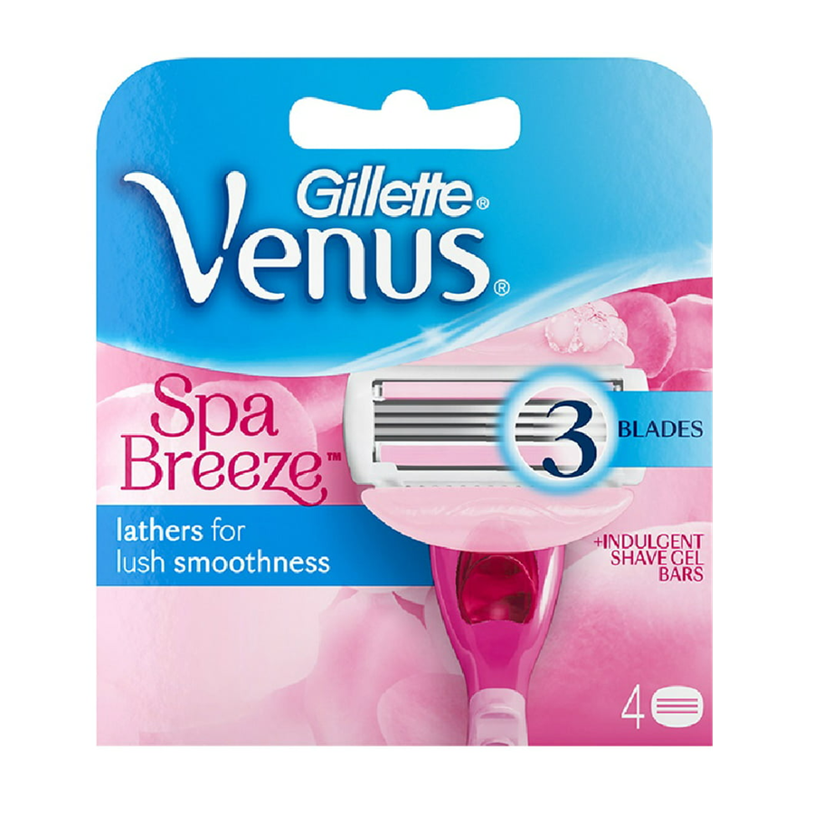 Gillette Venus Spa Damen Rasierklingen-Nachfüllpackung, Weißer Tee, 4 Stück