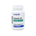 Major 10 Mcg Vitamin D3 100 Tablets