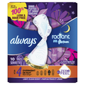 Always Radiant Binden, mit Flex Foam, Nacht, leicht, mit sauberem Duft, Größe 4