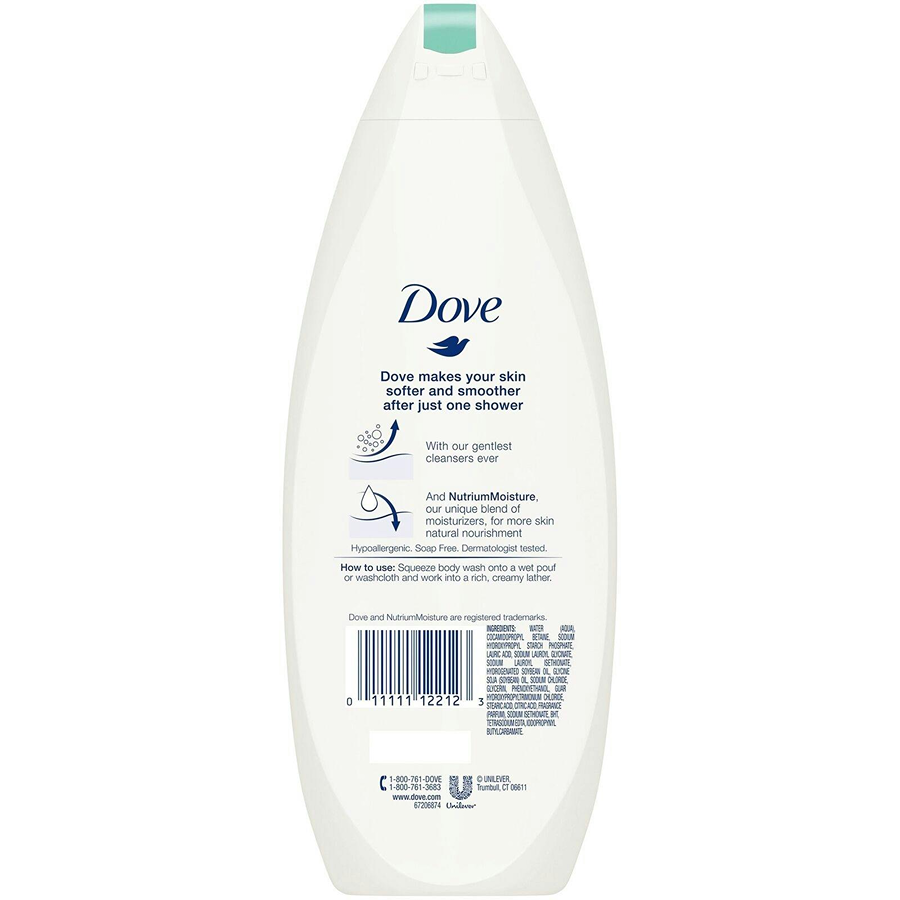Xhel Dushi Dove Sensitive Skin - 355 ml - Hipolergjik dhe Pa Aromë