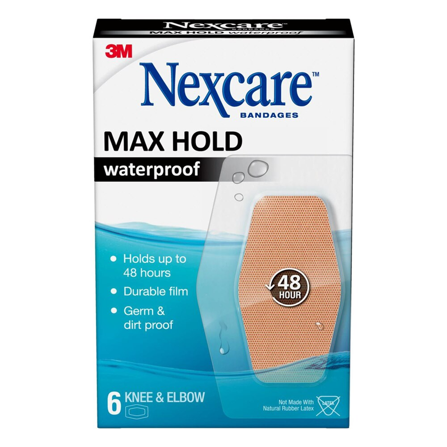 Nexcare Max Hold Wasserdichte Pflaster Knie & Ellbogen