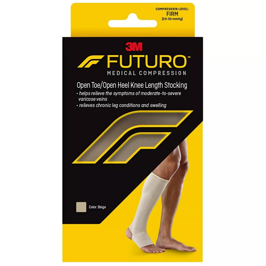 Futuro Unisex Therapeutische Stützstrümpfe offene Spitze groß 1 Paar