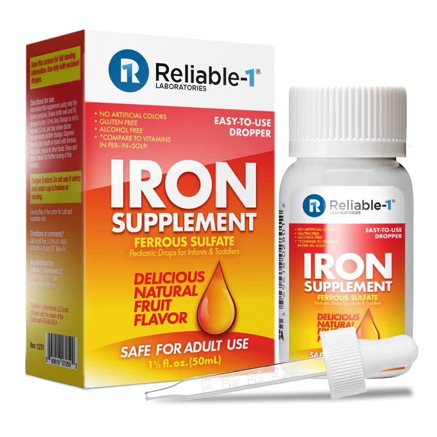 Reliable-1 Labs Eisenpräparat: Eisensulfat-Tropfen (Fruchtgeschmack – 50 ml)