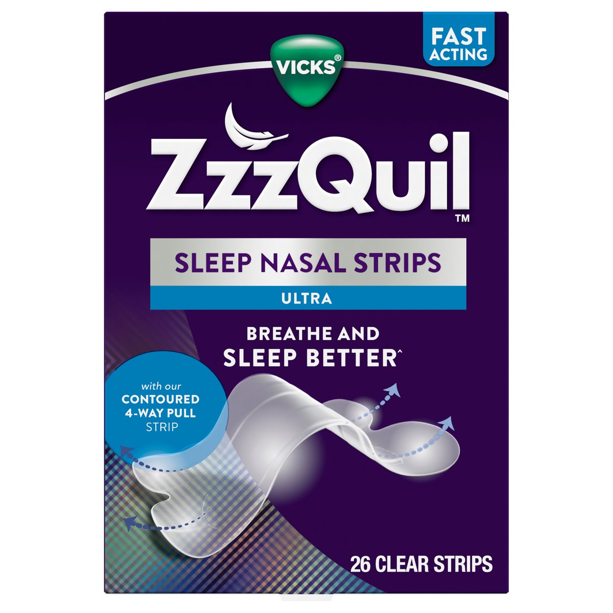Vicks ZzzQuil Nasenstreifen, Ultra, Schlaf