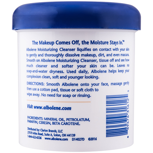 Albolene Moisturizing Cleanser Cream, Fragrance Free, 12 Oz