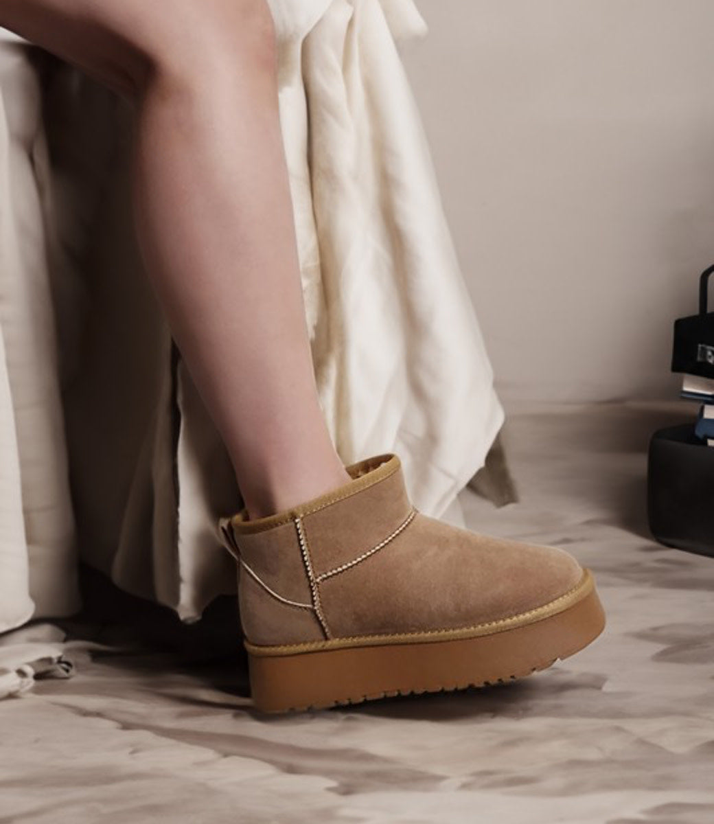 Margot Chunky Platform Mini Boot - Camel