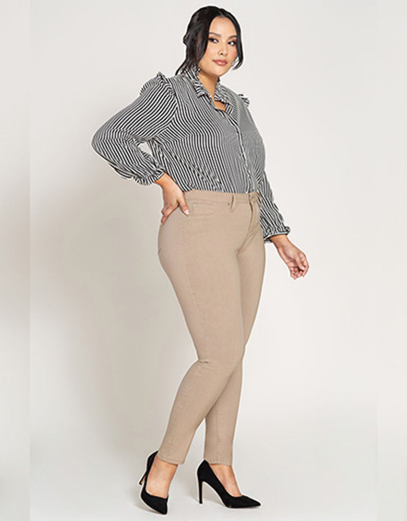 Curvy Mid-Rise Hyperstretch Skinny - Tea Leaf