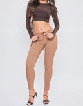 Mid - Rise Hyperstretch Skinny - Almond
