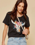 Floral Skull Graphic Tee