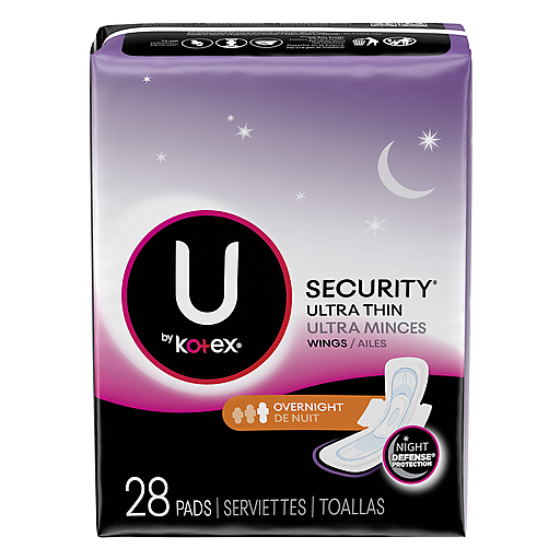 Pads ultra të hollë U by Kotex Security Overnight Wings