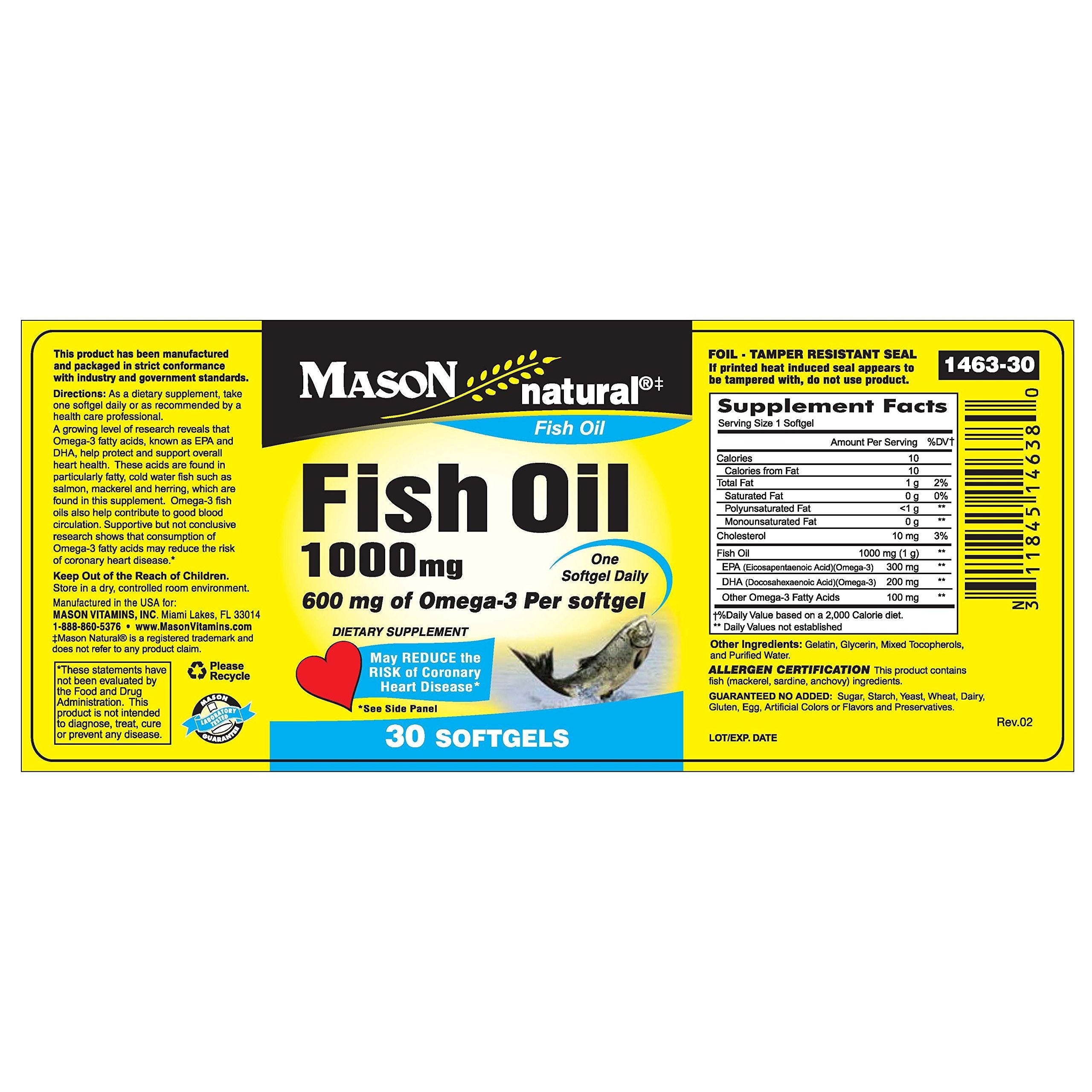 Mason Natural Fischöl – Super Omega-3 (1000 mg) Softgels