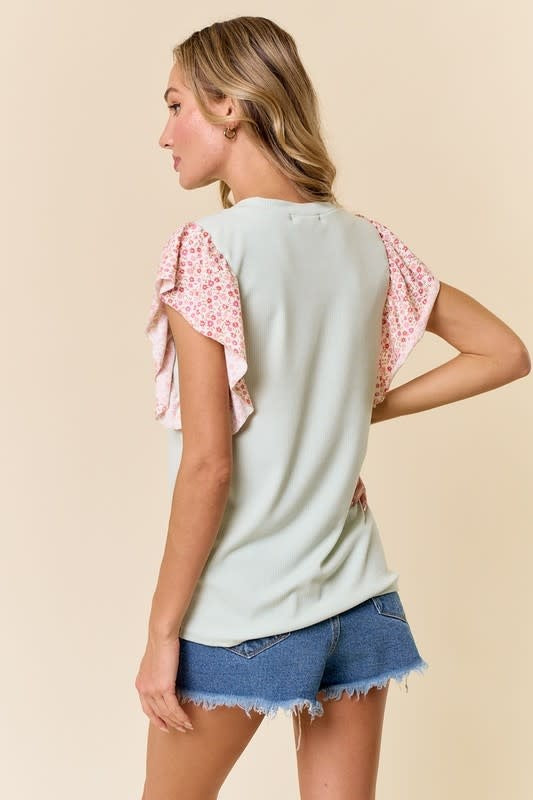Paisley Princess Top - Sage/Rose