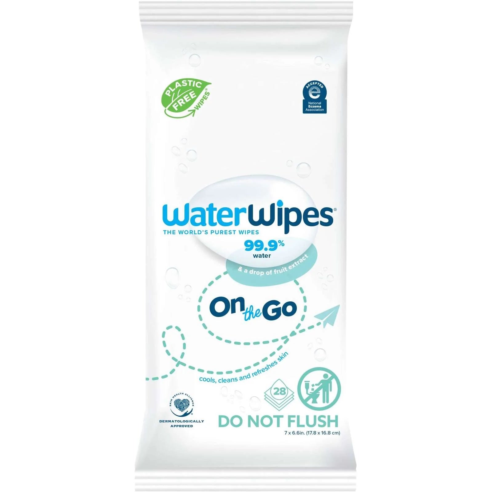 WaterWipes Sensitive+ Unterwegs-Tücher 3-in-1 Unparfümiert & Hypoallergen 28 Stk
