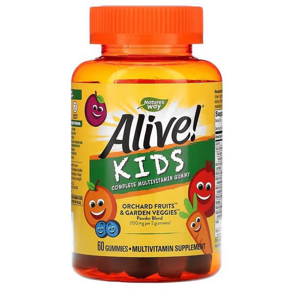 Nature's Way Alive! Kinder Gummy Multivitamin, Kirsche, Orange & Traube, 60 Gummibärchen