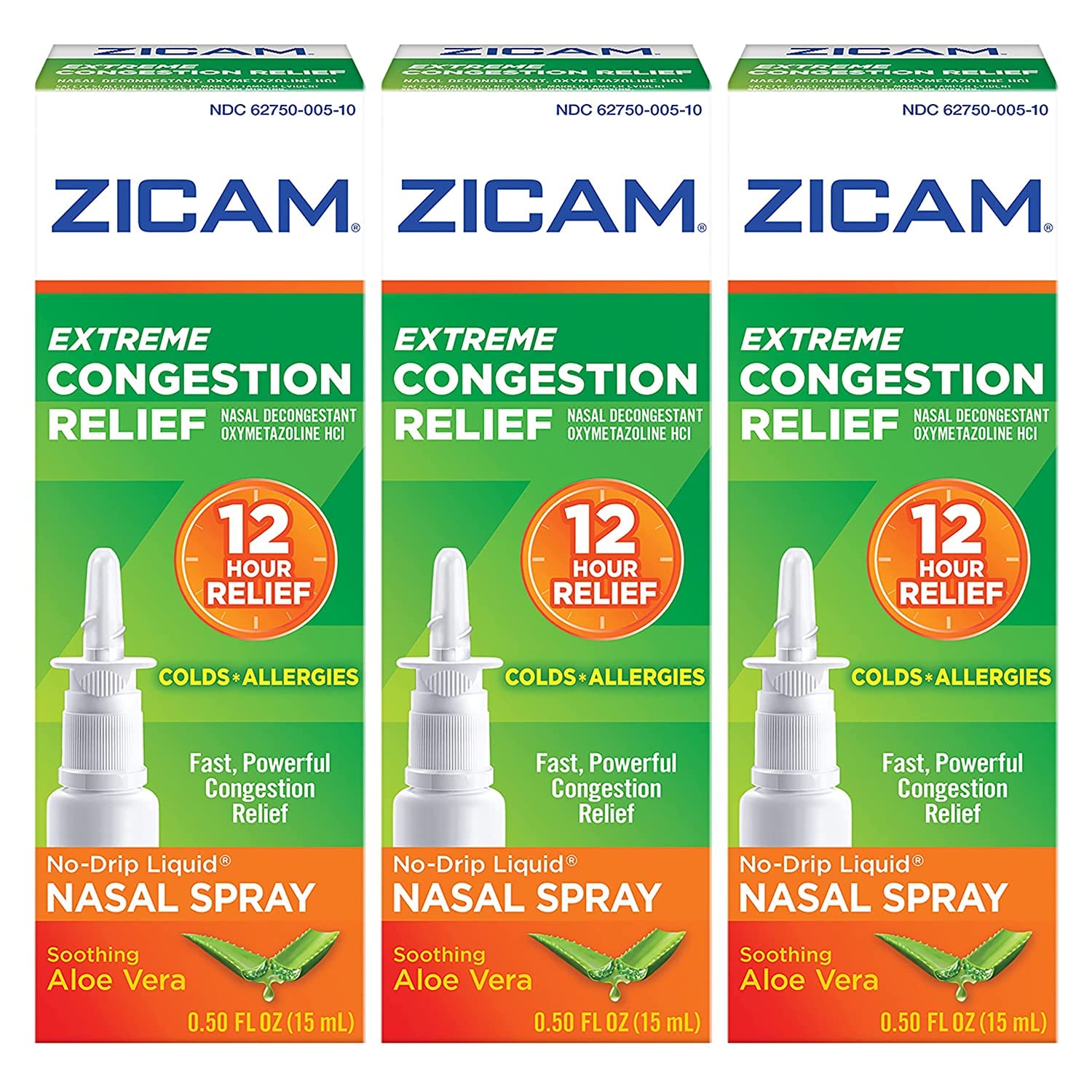 Zicam Extreme Congestion Relief, tropffreies flüssiges Nasenspray, beruhigende Aloe Vera, 0,5 fl oz (15 ml)