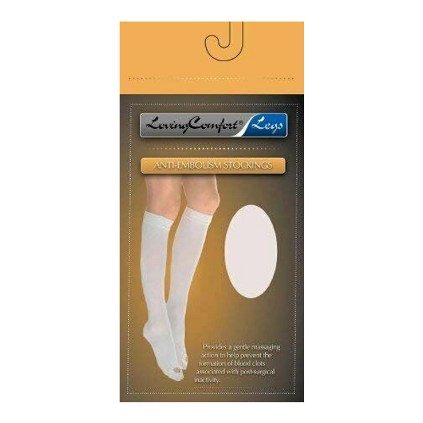Çorape Gjatësi deri tek Gjuri Loving Comfort Anti-Embolizëm, 15-20 mmHg, Me Gishta të Mbyllur, Bezhë, 2X-Large, 1 Palë