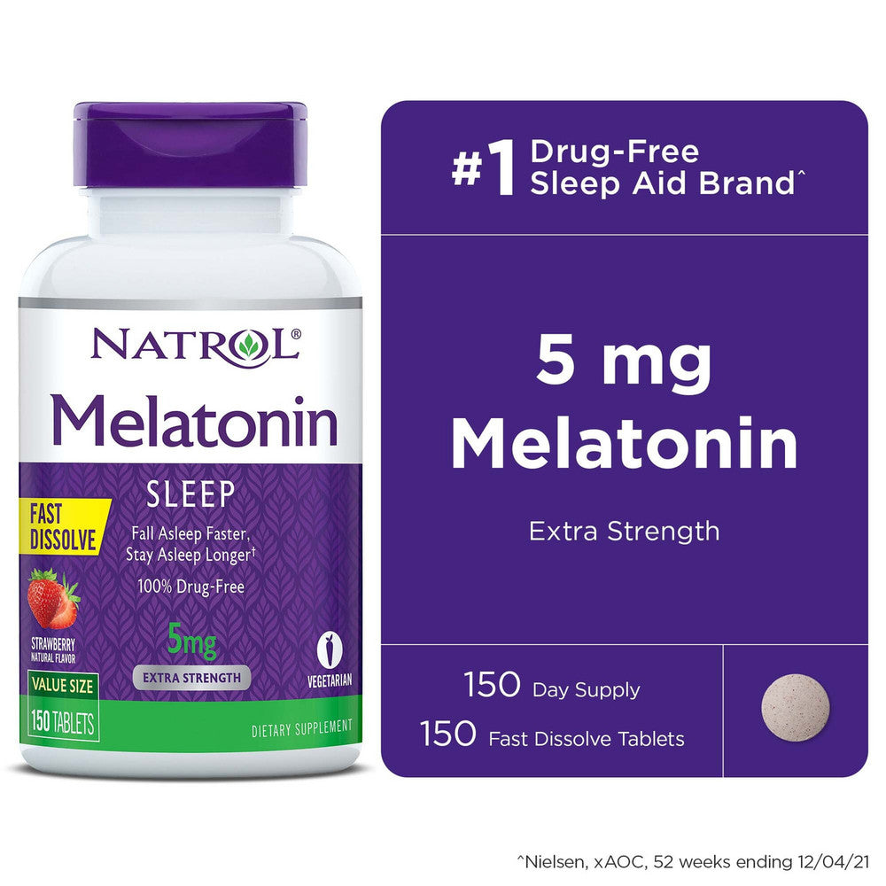 Natrol Fast Dissolve Tabletten Erdbeergeschmack 5 mg Melatonin