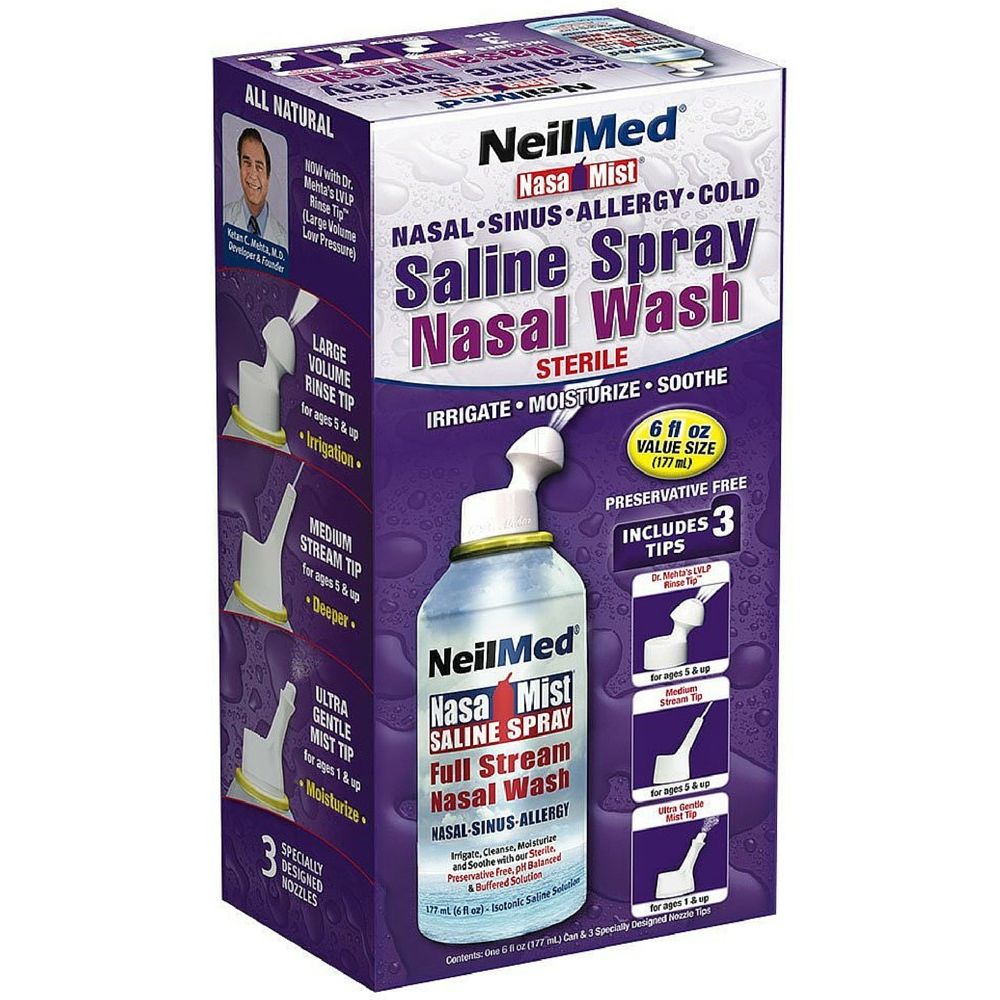 NeilMed NasaMist Sprej me Kripëra Gjithëpërfshirës, Madhësi me Vlerë të Shtuar, 6.3 oz (177.6g)