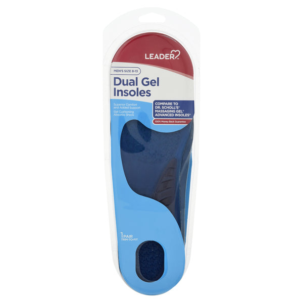 Leader Einlegesohlen, Dual-Gel, Herrengröße 8-13