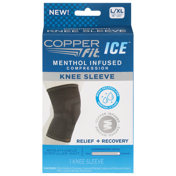 Copper Fit Ice Kniekompressionshülle mit Menthol, L/XL, Schwarz