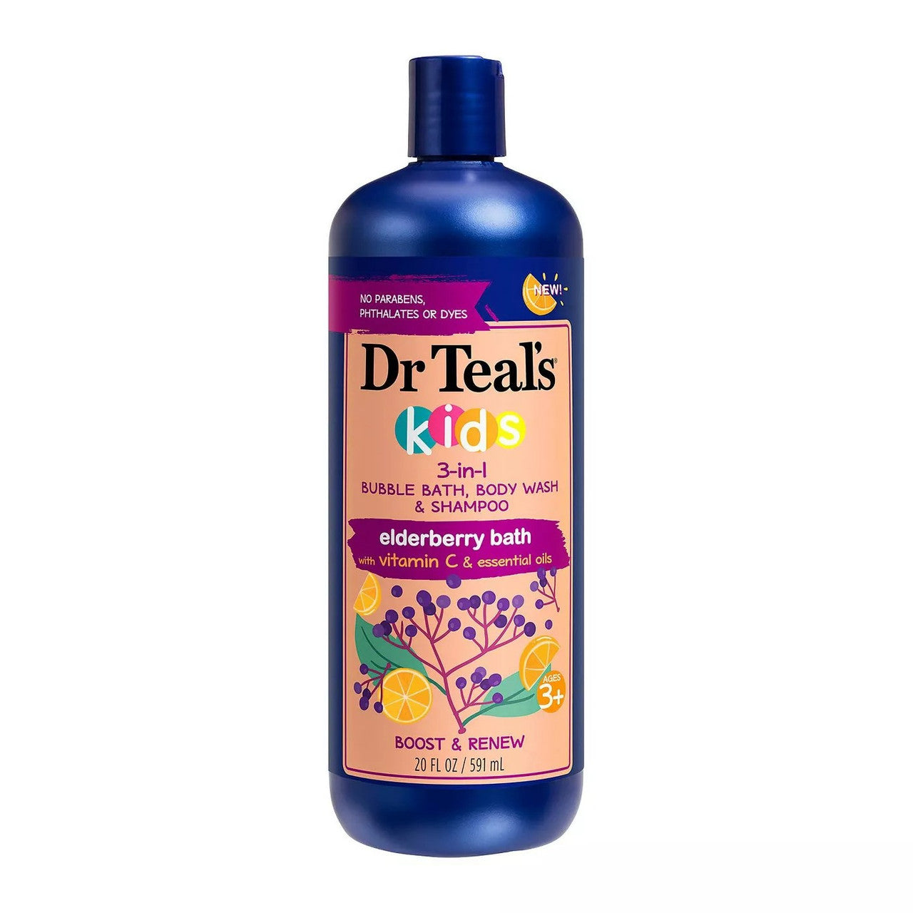 Dr Teal’s® Kids 3-in-1 Elderberry – 20 fl oz