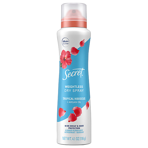 Secret Antitranspirant/Deodorant, Tropischer Hibiskus + Arganöl, schwereloses Trockenspray 116 g