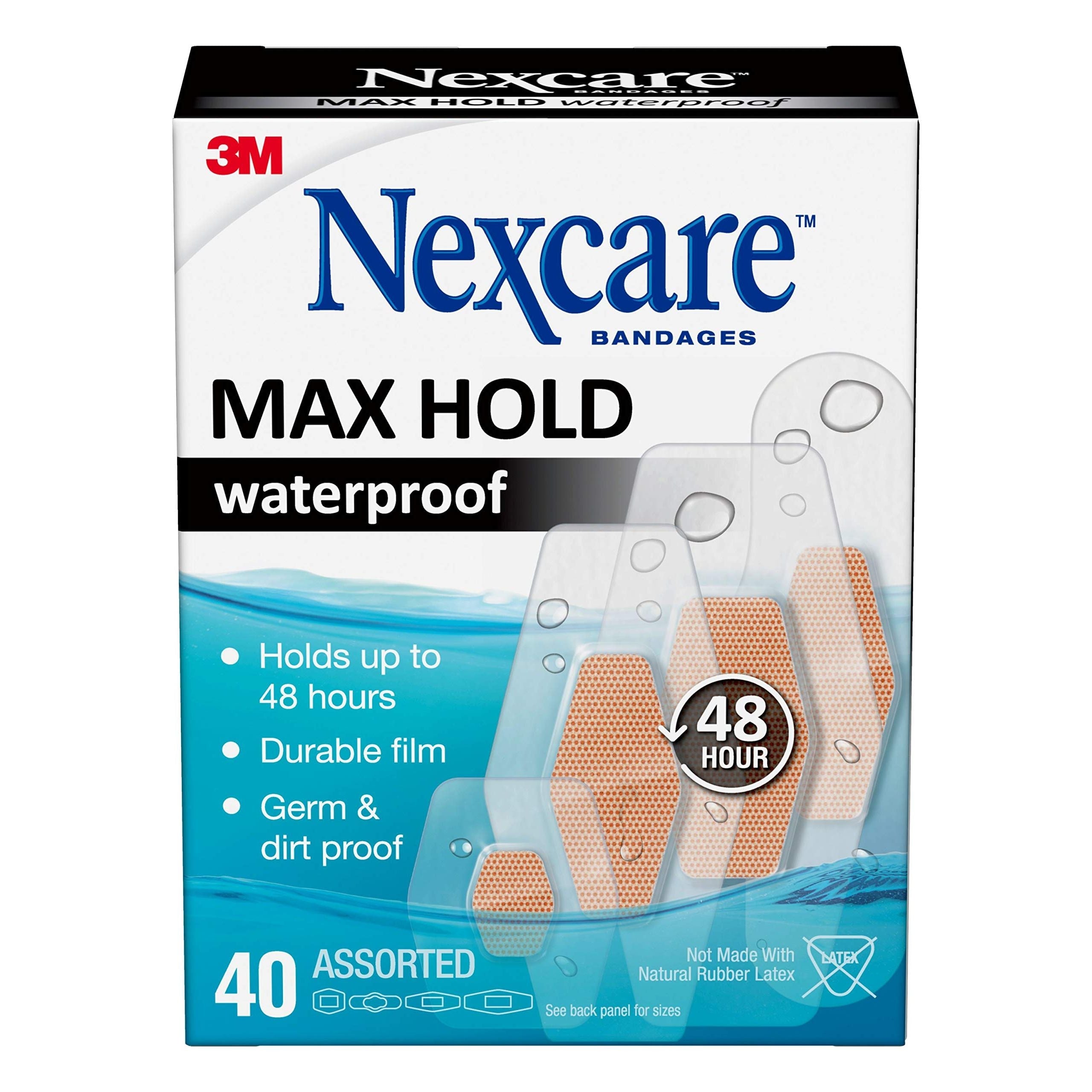Nexcare Pflaster Max Hold wasserdichte Pflaster, sortiert