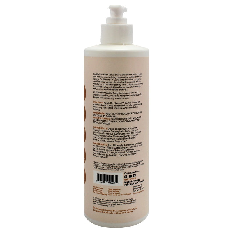 Locion Trupi Dr. Natural Castile - Gjalpë Shea Plus Vanilje Nga - 16 Oz