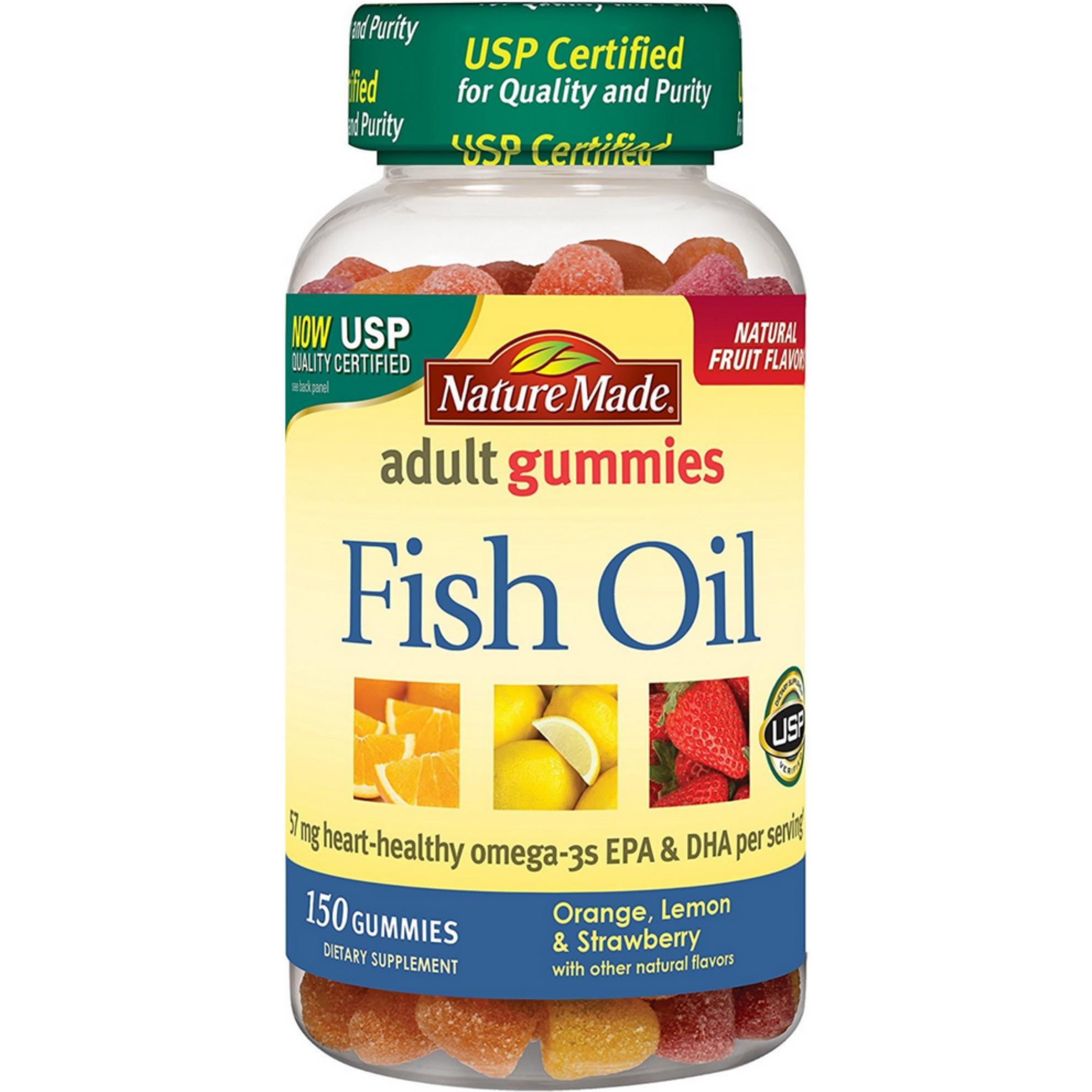 Nature Made Omega-3-Gummibärchen für Erwachsene, mit Orangen-, Zitronen- und Erdbeergeschmack