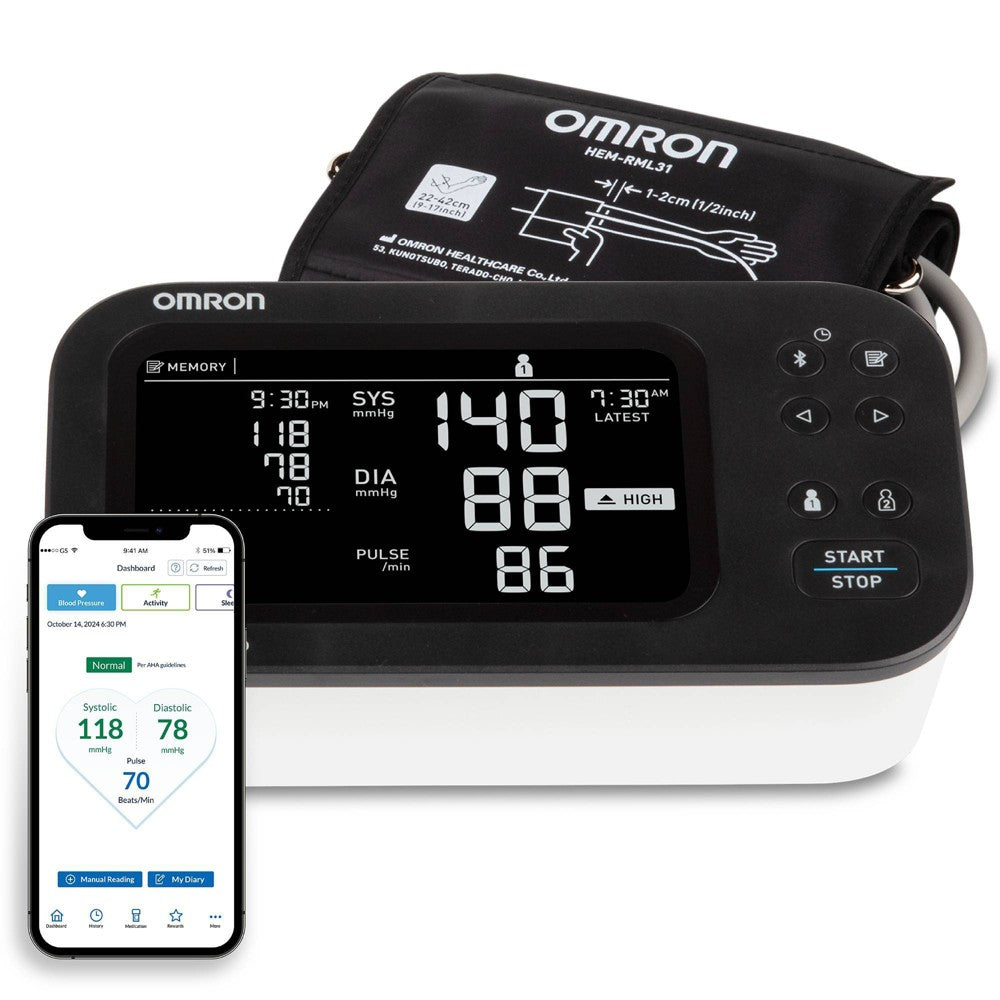 Omron Blutdruckmessgerät Serie 10, kabellos, Oberarm, Multi-User – jeweils